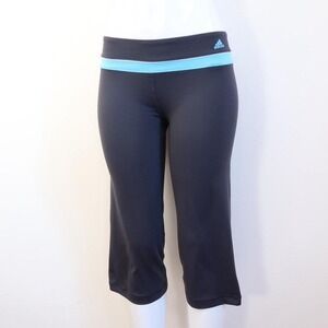 adidas leggings grey teal waistband cropped y2k sporty